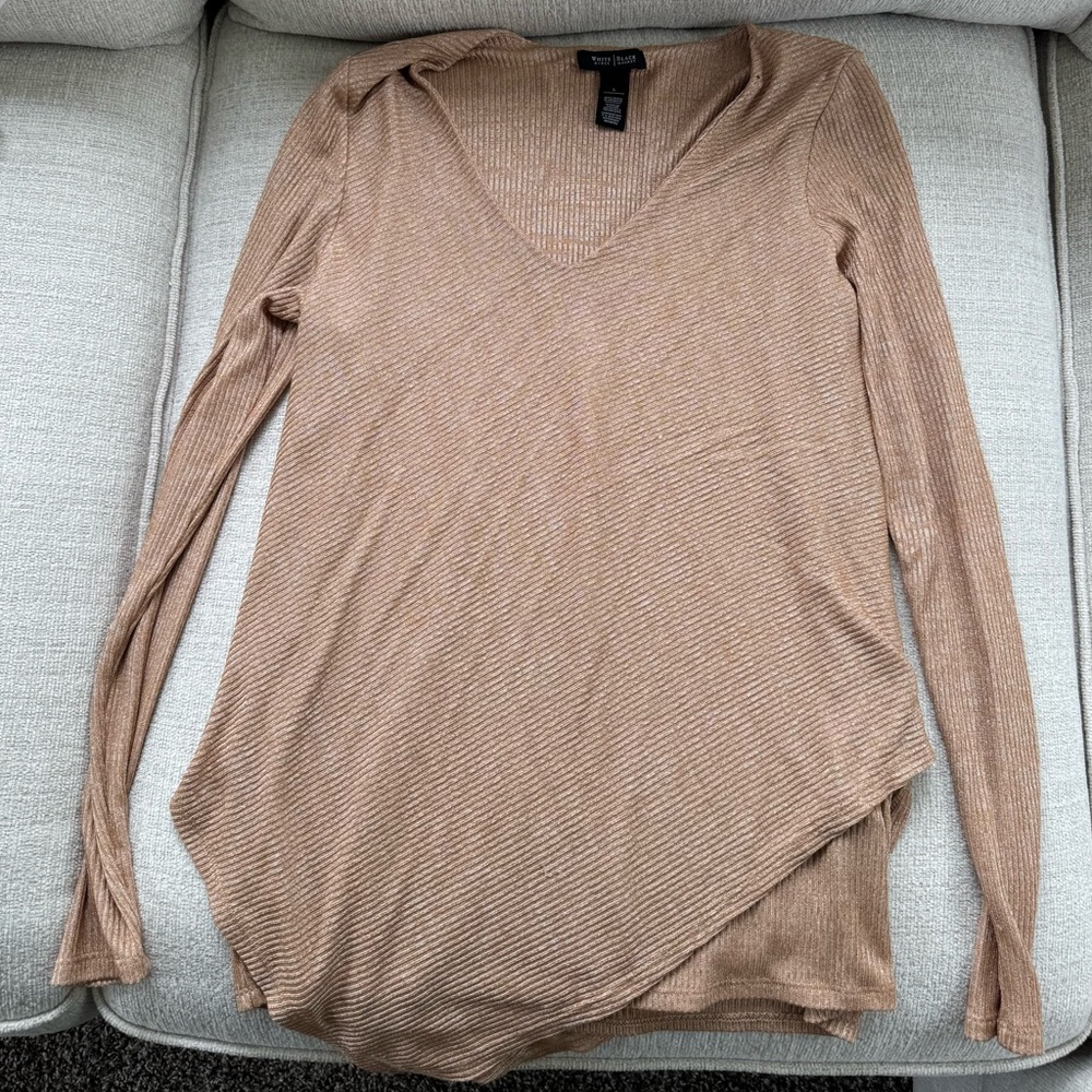 White House Black Market Tan Long Sleeve Top